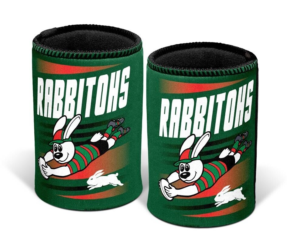NRL Retro Stubby Can Cooler - South Sydney Rabbitohs - Drink - Rubber Base - Image 2