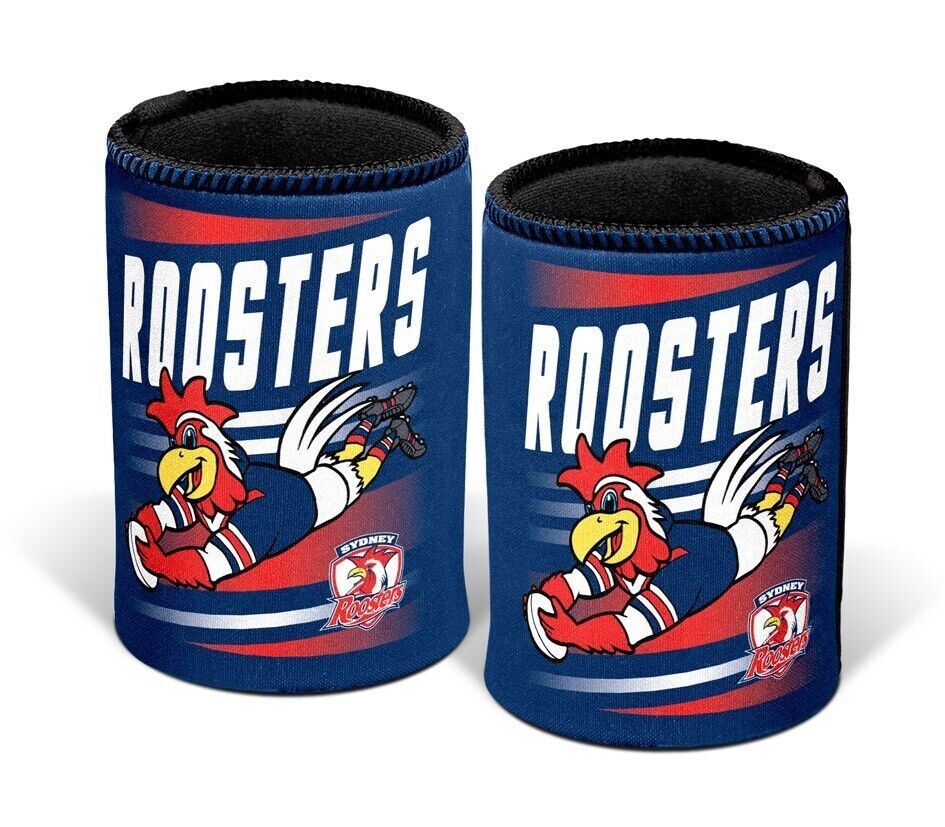 NRL Retro Stubby Can Cooler - Sydney Roosters - Drink - Rubber Base