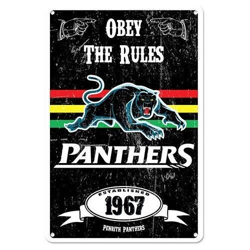 NRL Retro Supporter Tin Sign - Penrith Panthers - Man Cave - Heritage - Image 2