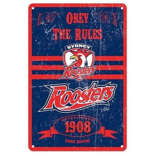 NRL Retro Supporter Tin Sign - Sydney Roosters - Man Cave - Heritage - Image 2