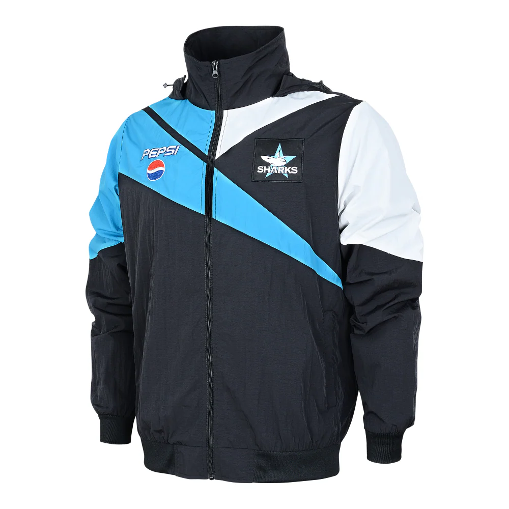 NRL Retro Track Jacket - Cronulla Sharks - Full Zip - Lightweight