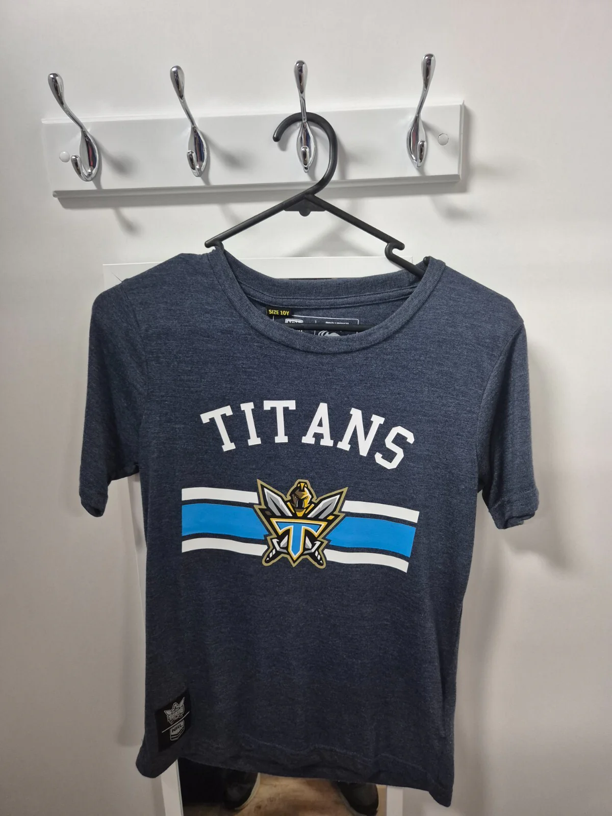 NRL Screen Printed Cotton Tee Shirt - Gold Coast Titans - Youth Kids - Image 2