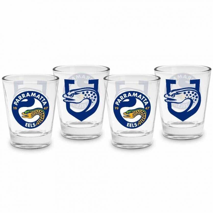 NRL Shot Glass Set of 4 - Paramatta Eels - 50ml - Image 2