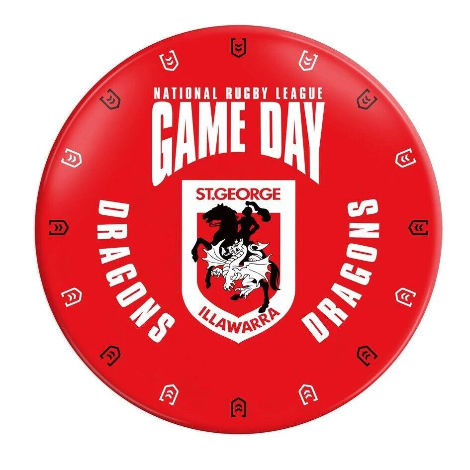 NRL Snack Plate - St George Illawarra Dragons - 20cm diameter - Melamine -Single - Image 2