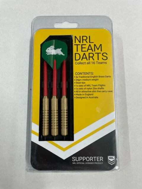 NRL South Sydney Rabbitohs - Darts - Set Of 3 w Case - 24 Gram - Brass - New - Image 2