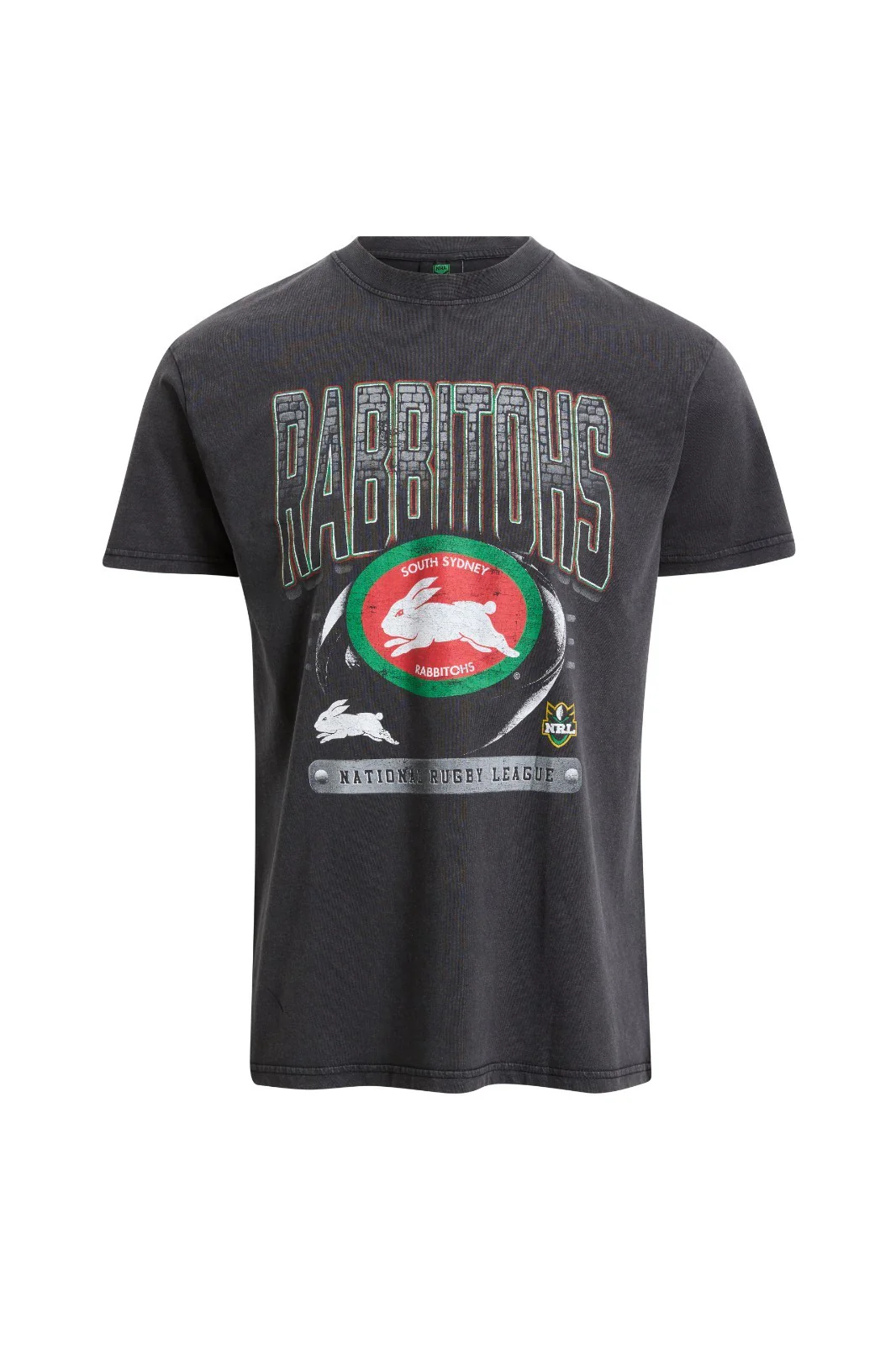 NRL South Sydney Rabbitohs - Washed Vintage Tee - Cotton T-Shirt - Adult
