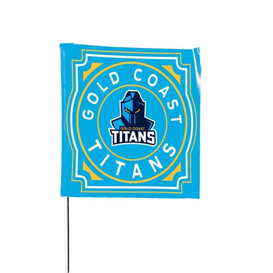 NRL Square Flag - Gold Coast Titans - Supporter Flag With Pole - 70 x 70cm - Image 2