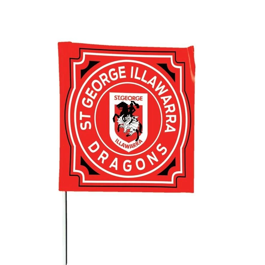 NRL Square Flag - St George Illawarra Dragons - Supporter Flag With Pole-70x70cm - Image 2