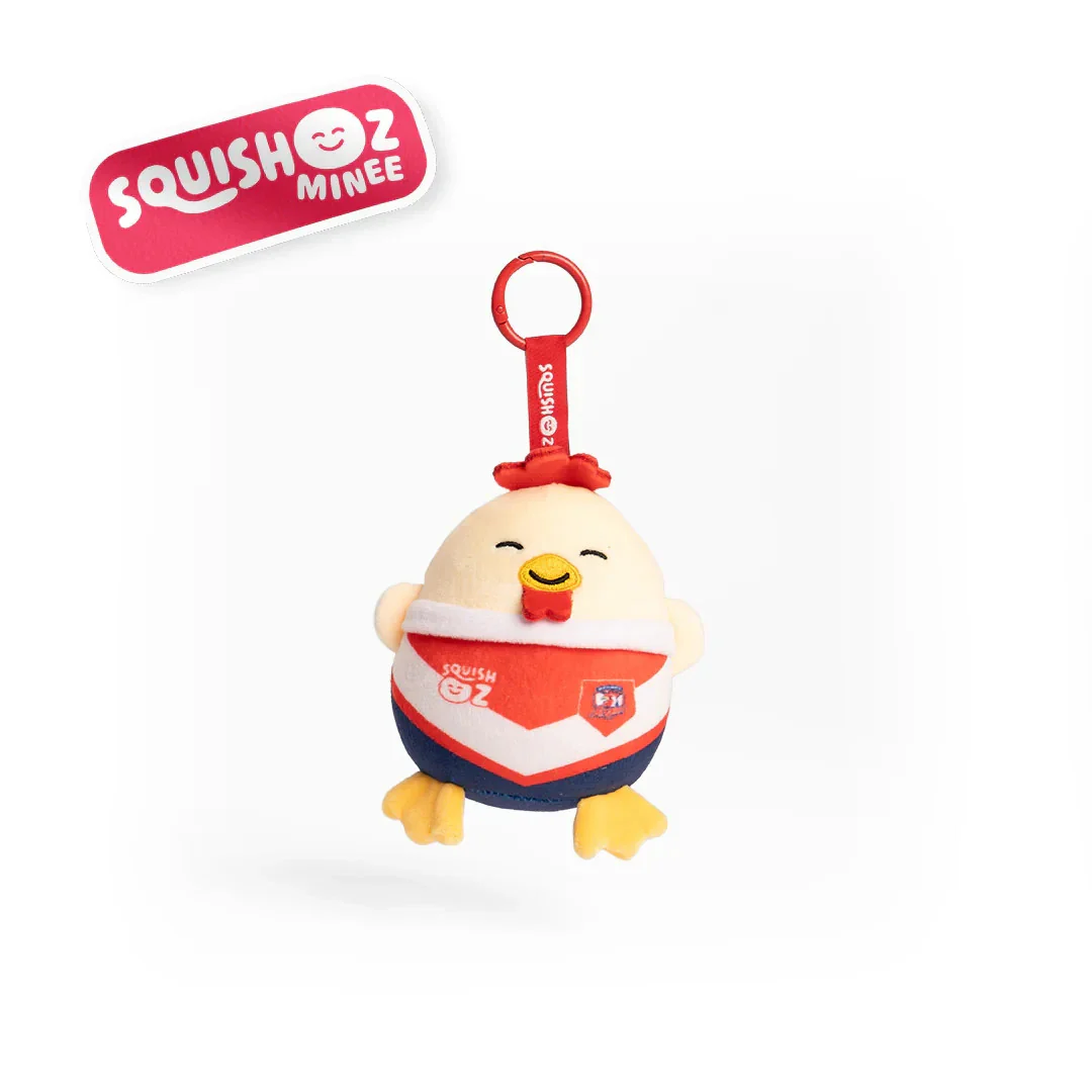 NRL SquishOz Minee - Sydney Roosters - Rocko - Plush Toy - Keychain