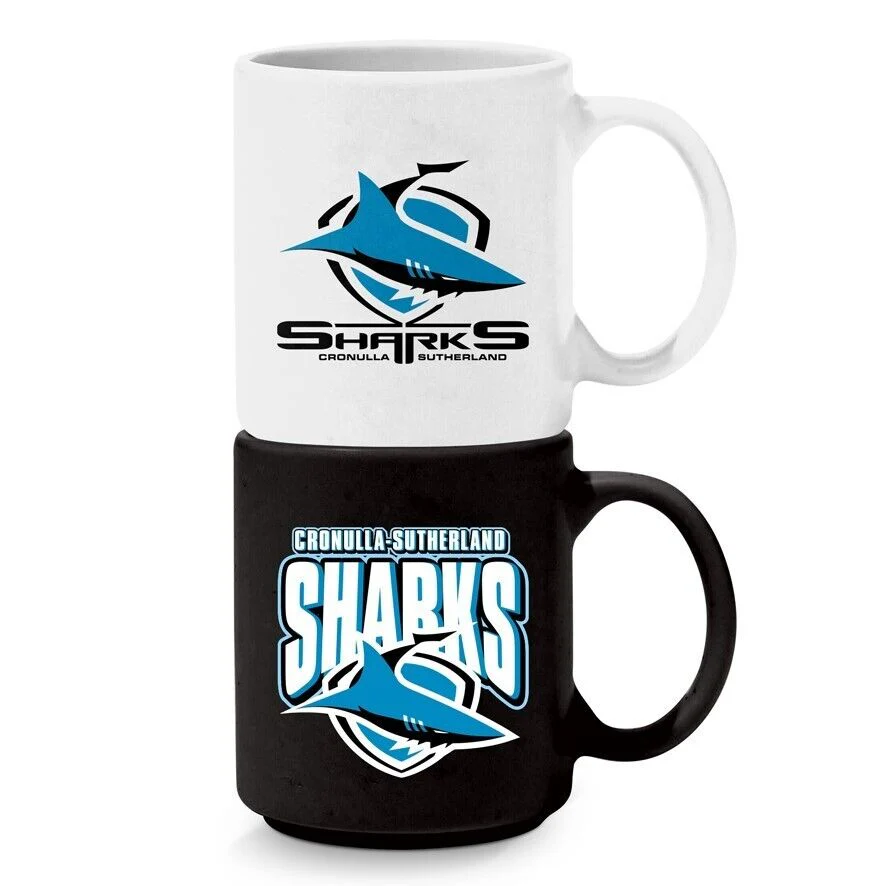 NRL Stackable Mug - Cronulla Sharks - Set Of 2 - Coffee Cup - 305mL - Image 2