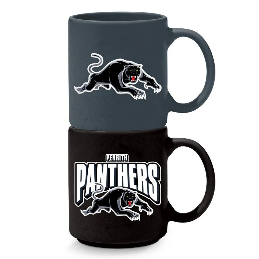 NRL Stackable Mug - Penrith Panthers - Set Of 2 - Coffee Cup - 305mL