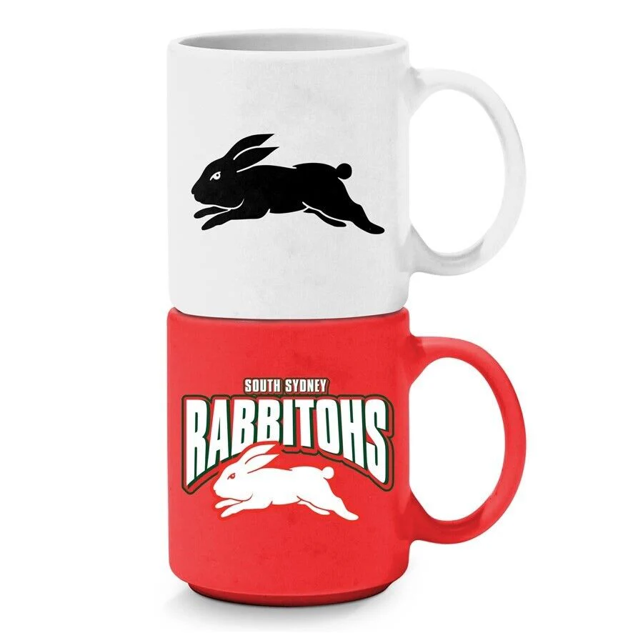NRL Stackable Mug - South Sydney Rabbitohs - Set Of 2 - Coffee Cup - 305mL - Image 2