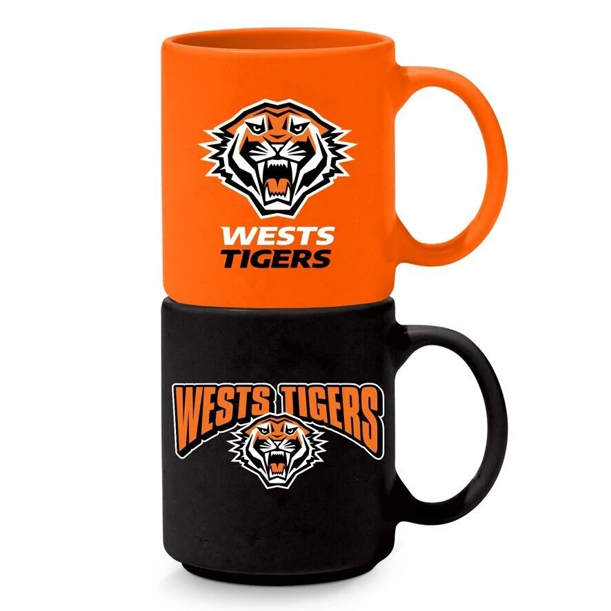 NRL Stackable Mug - West Tigers - Set Of 2 - Coffee Cup - 305mL - Image 2