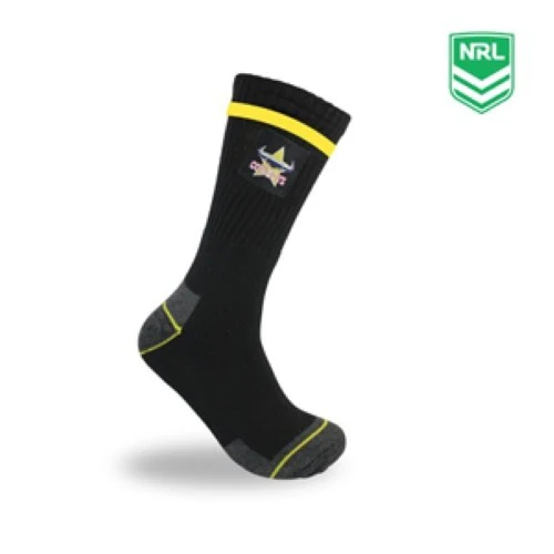 NRL Striped Work Socks  North Queensland Cowboys  Two Pack  Sock  Mens - Image 2