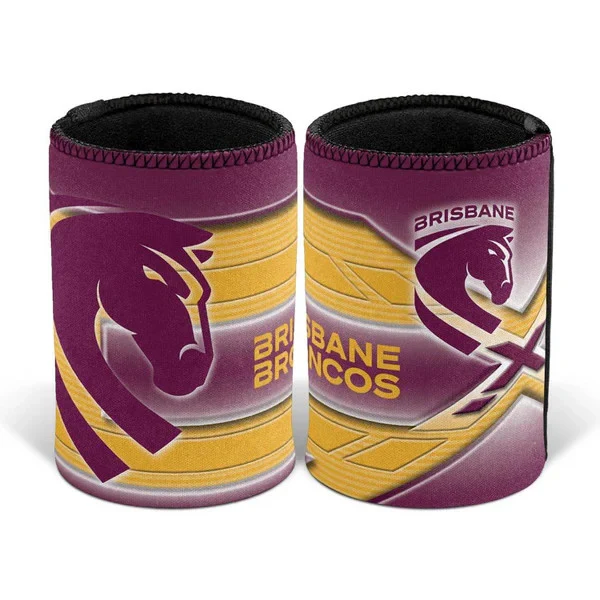 NRL Stubby Can Cooler - Brisbane Broncos - Drink - Rubber Base