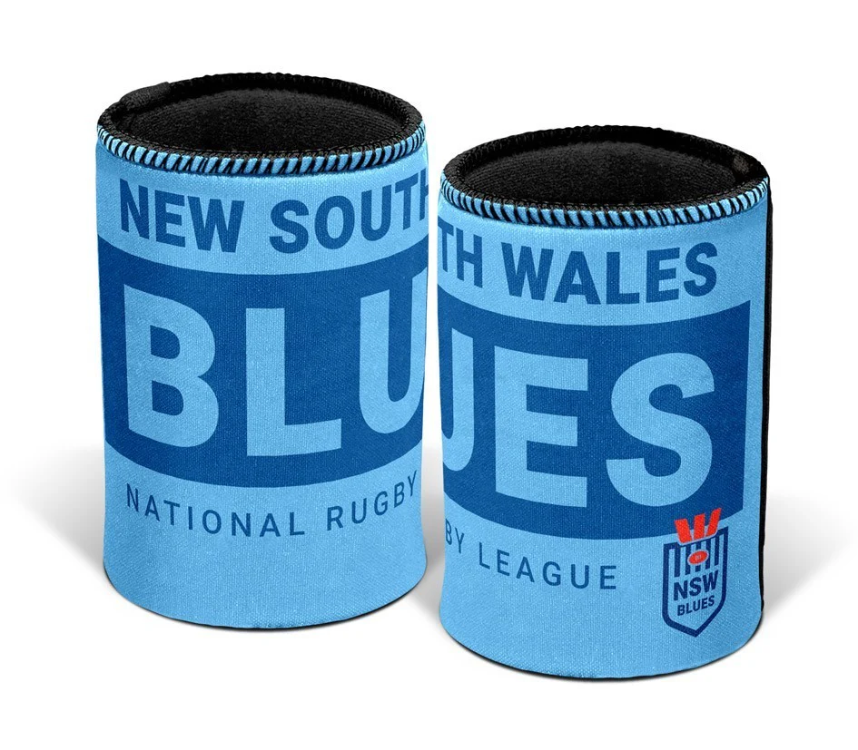 NRL Stubby Can Cooler - New South Wales Blues - NSW - Origin - Rubber Base - Image 2