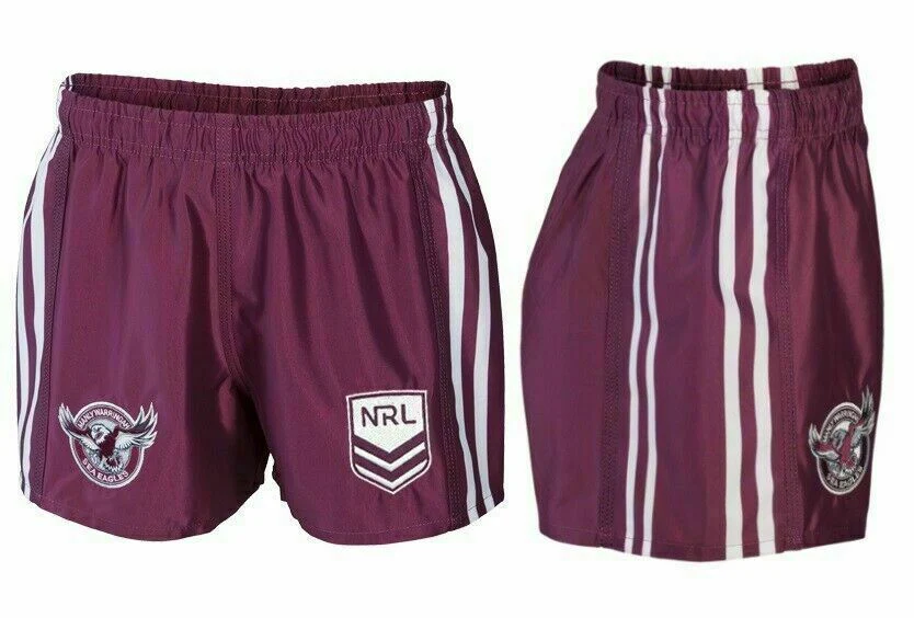 NRL Supporter Footy Shorts - Manly Sea Eagles - Kids Youth Adults