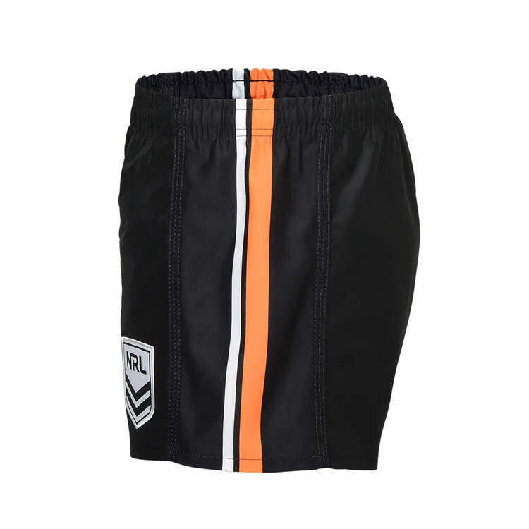 NRL Supporter Footy Shorts - West Tigers - Away Stripe - Adult - Mens