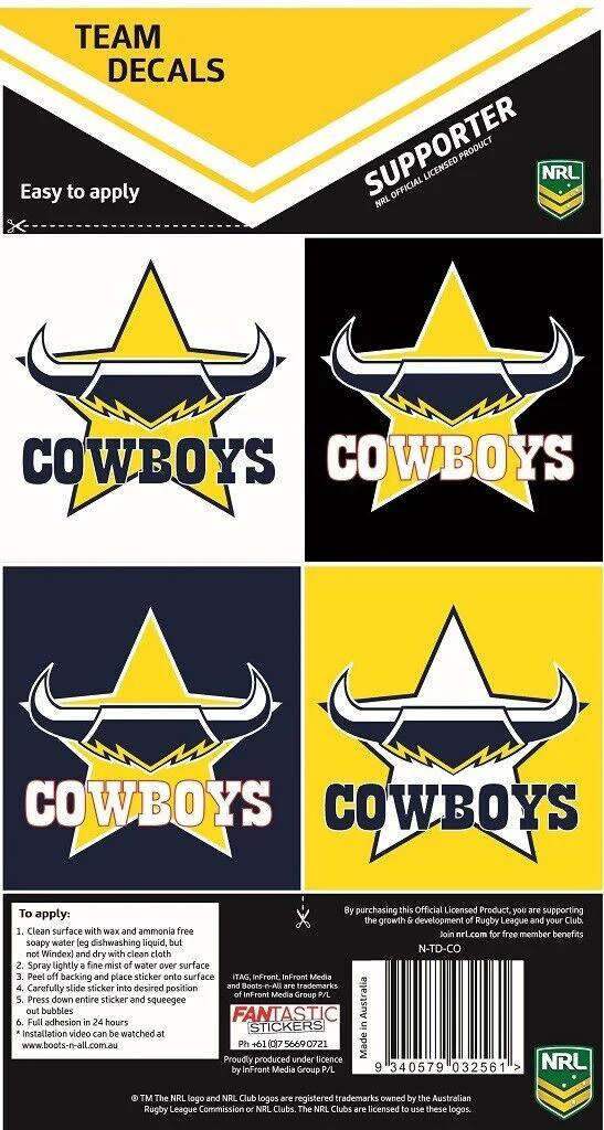 NRL Team Decal Sticker Set - North Queensland Cowboys - Image 2