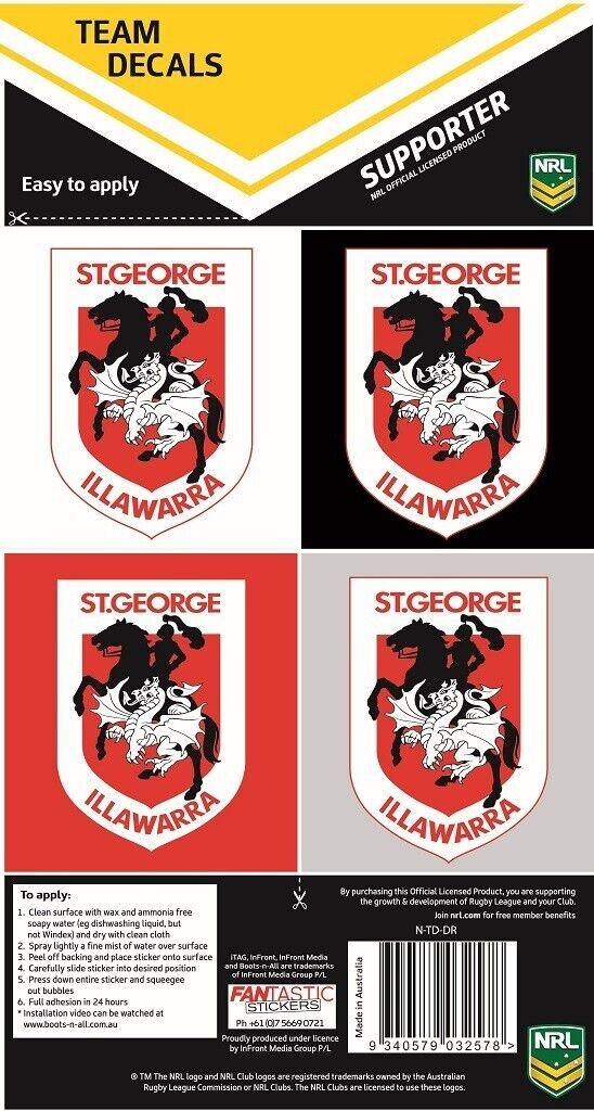 NRL Team Decal Sticker Set - St George Illawarra Dragons - Image 2