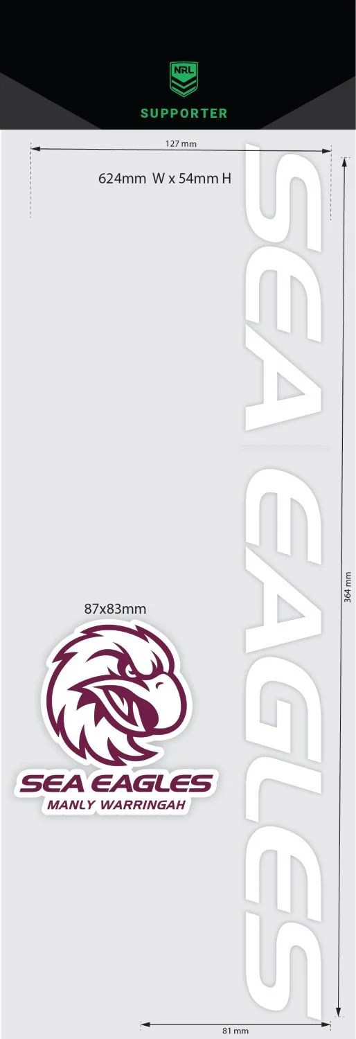 NRL Team Name Lettering Decal - Manly Sea Eagles - Car Sticker - Image 2