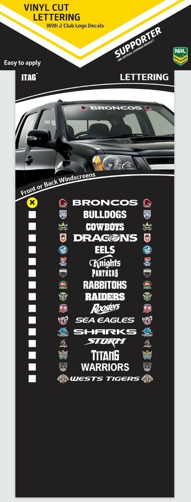 NRL Team Name Lettering Decal - St George Illawarra Dragons - Car Sticker - Image 2