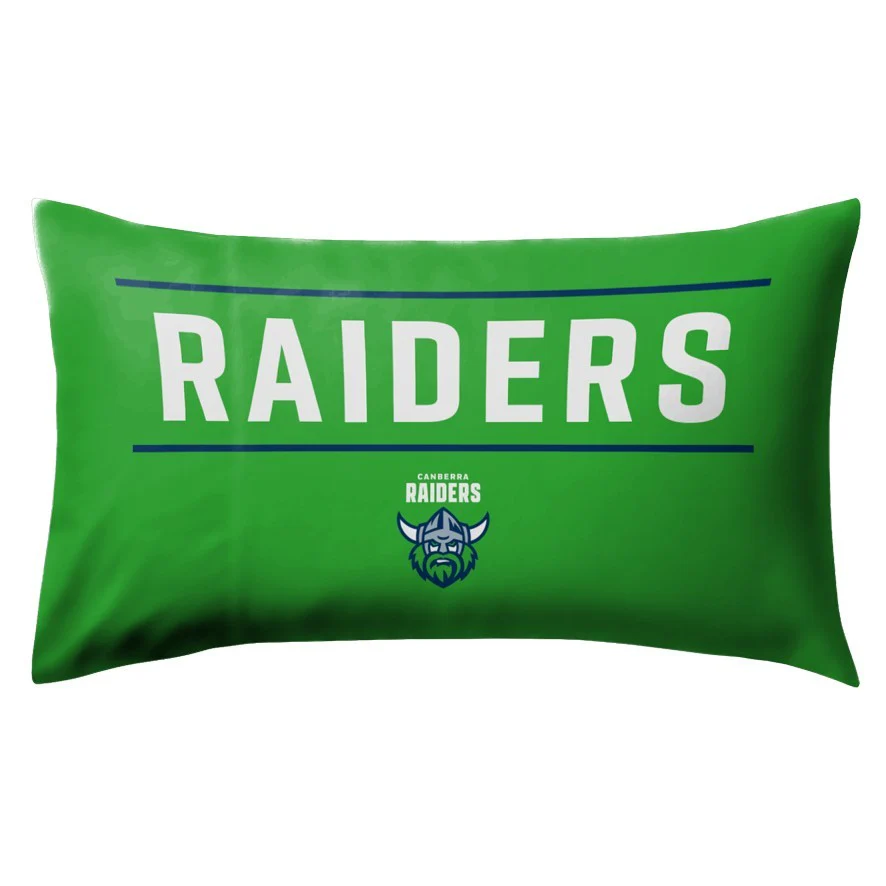 NRL Team Pillow Case - Canberra Raiders - Double Sided - 73 x 48 cm