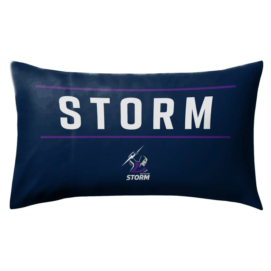 NRL Team Pillow Case - Melbourne Storm - Double Sided - 73 x 48 cm - Image 2