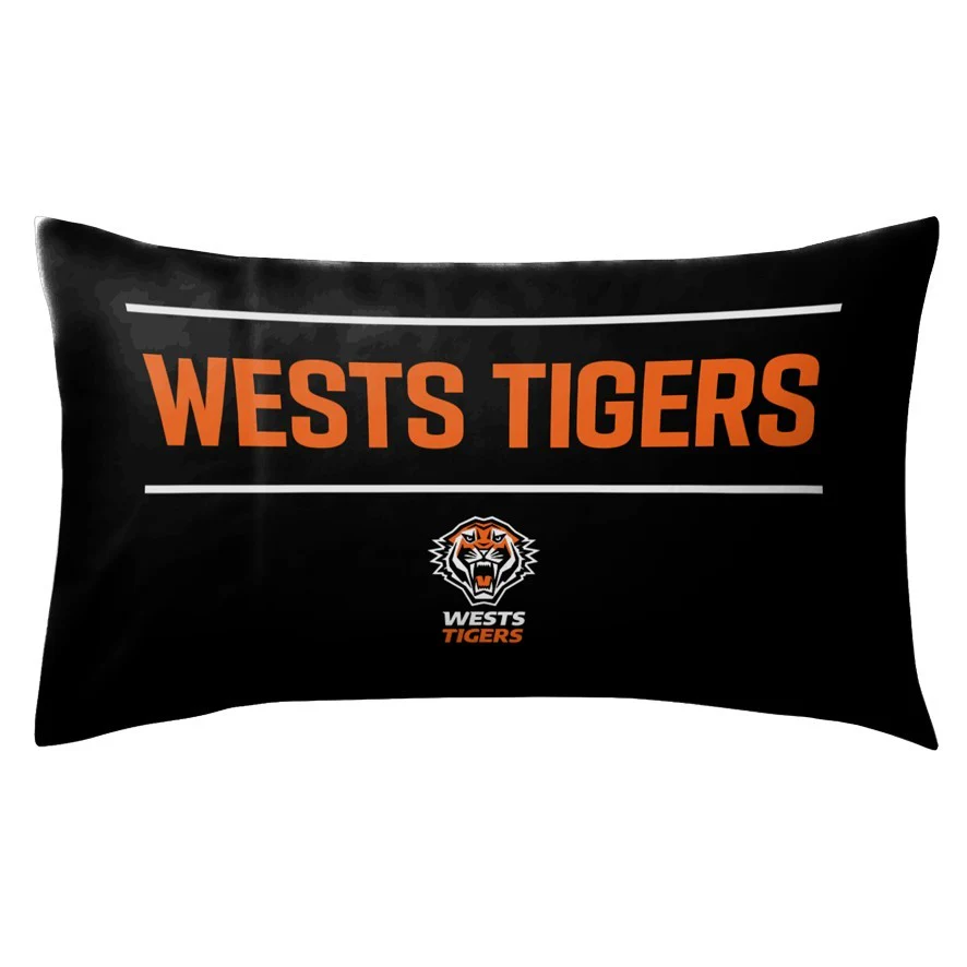 NRL Team Pillow Case - West Tigers - Double Sided - 73 x 48 cm