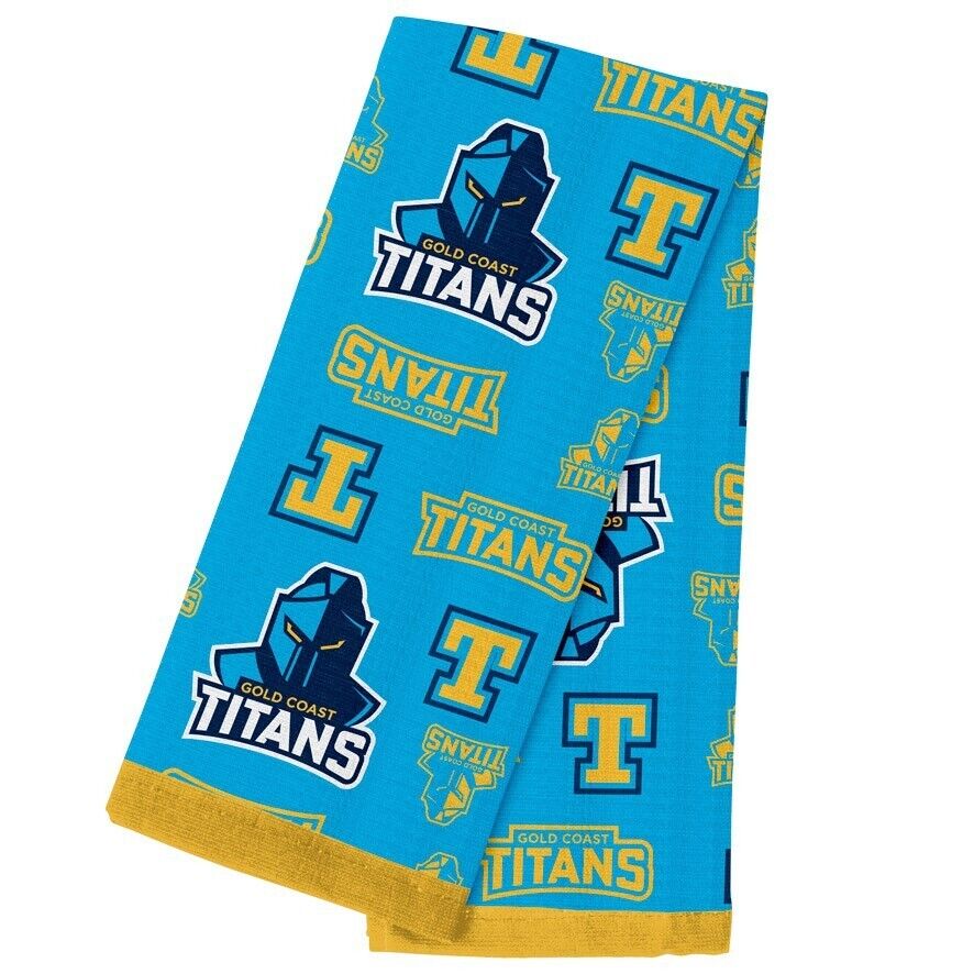 NRL Team Supporter Cotton Tea Towel - Gold Coast Titans - 40cm x 60cm - Image 2