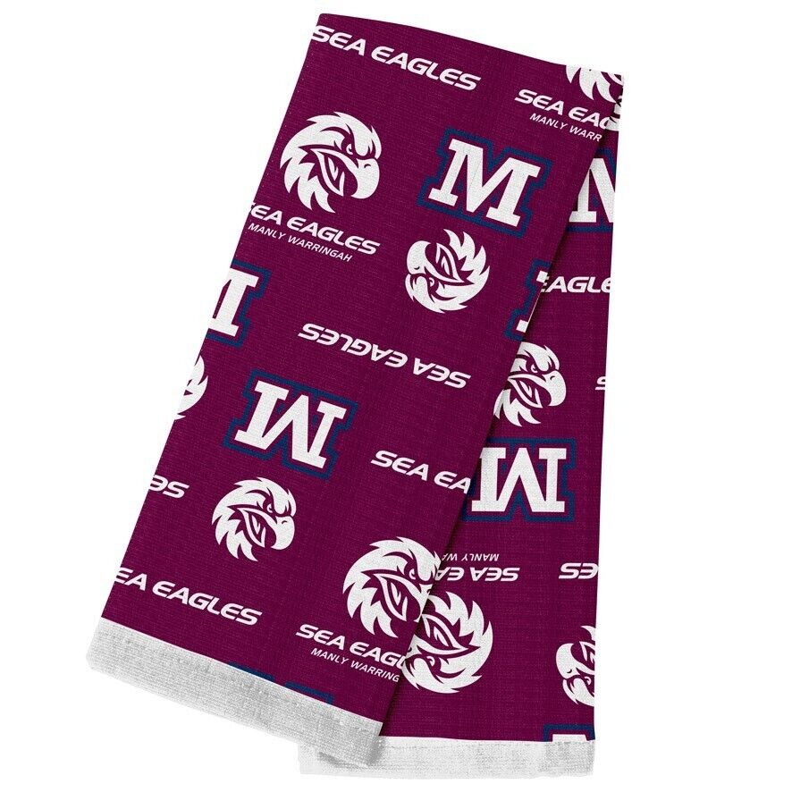 NRL Team Supporter Cotton Tea Towel - Manly Sea Eagles - 40cm x 60cm - Image 2