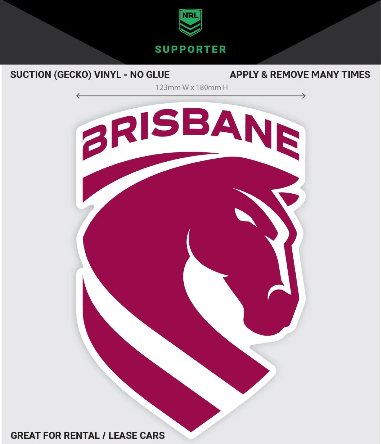 NRL Truck Decal - Brisbane Broncos - Sticker - Team Logo - 470mm - Image 2