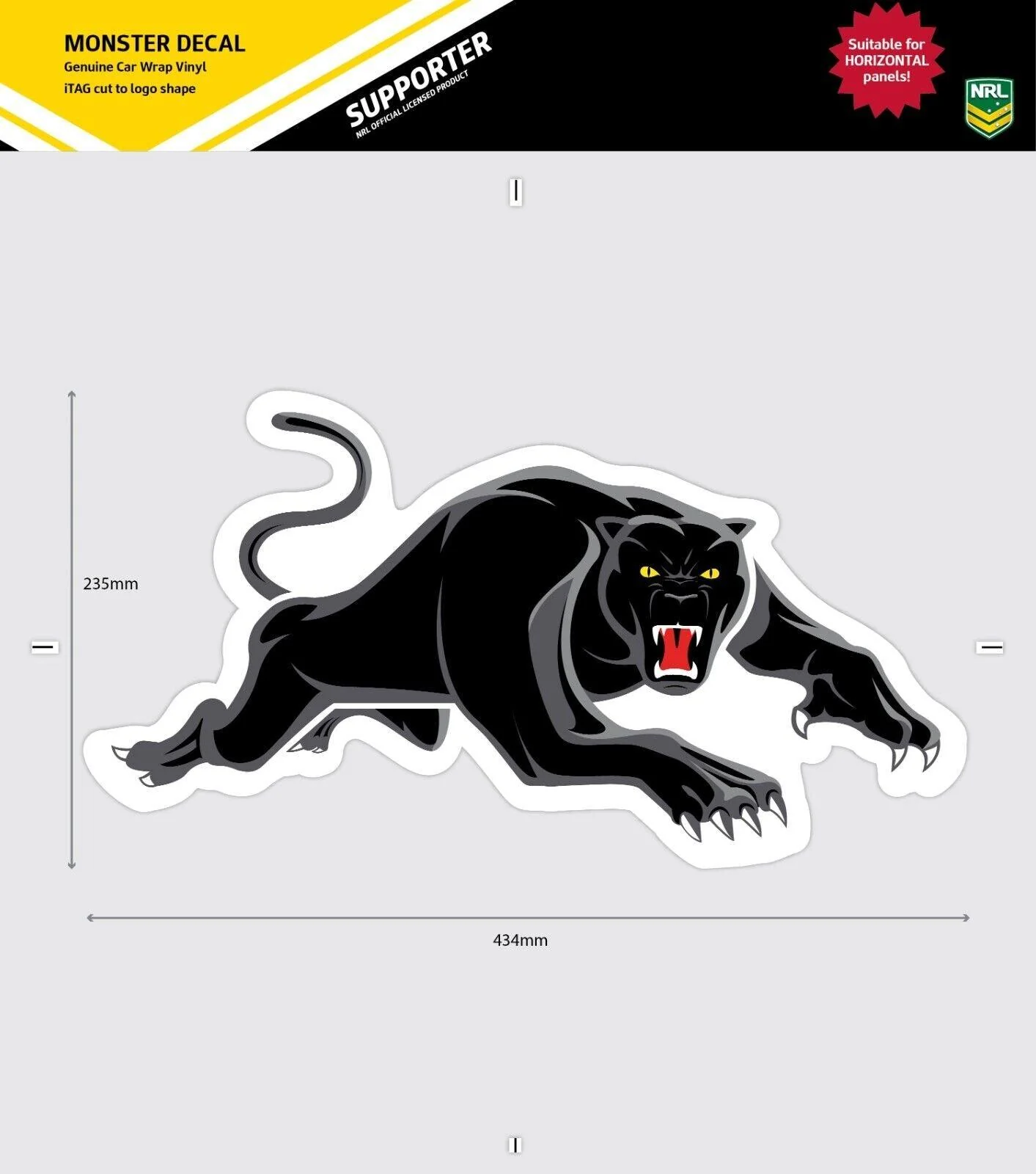 NRL Truck Decal - Penrith Panthers - Sticker - Team Logo - 470mm - Image 2
