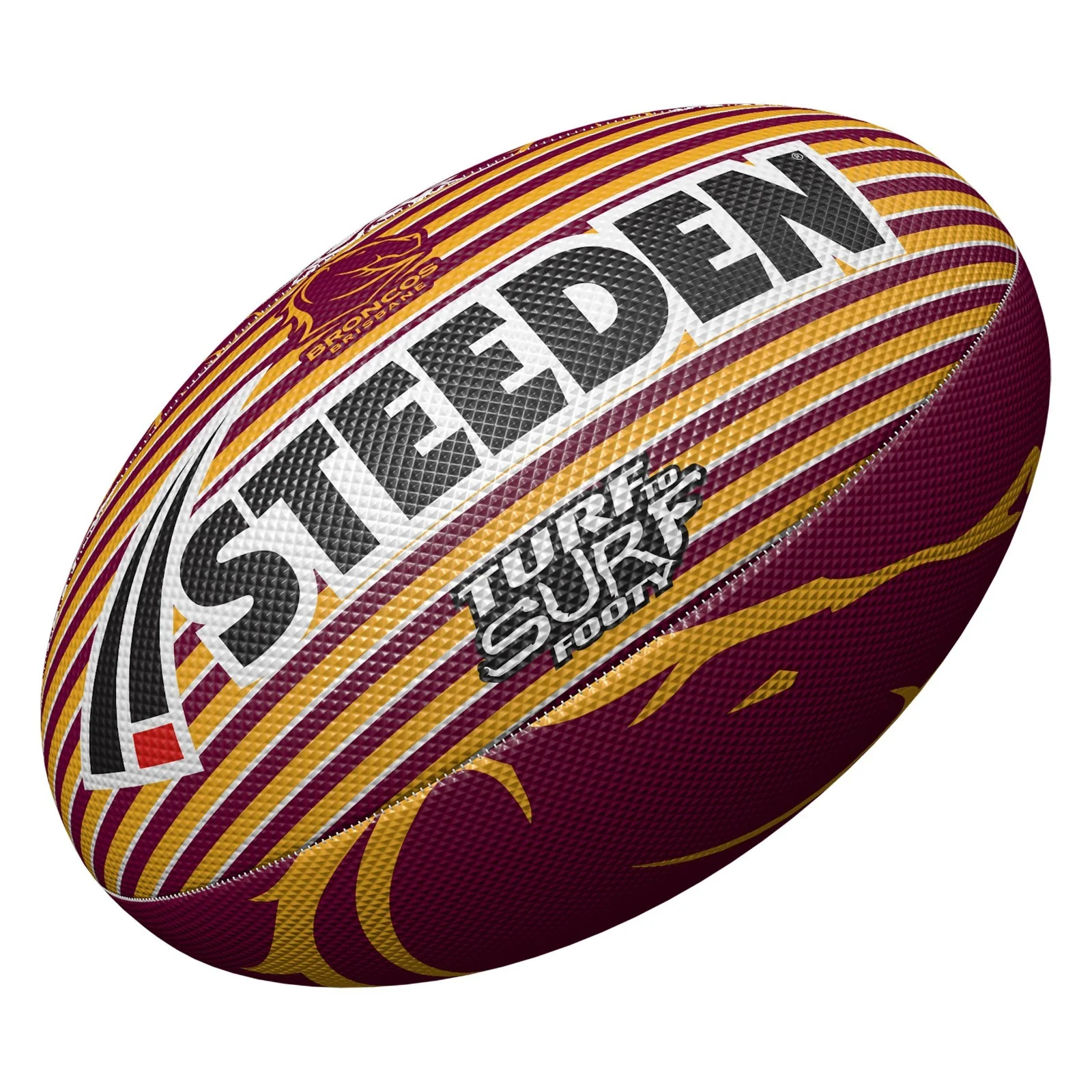NRL Turf to Surf Ball  Brisbane Broncos  Football  Size 3 - Image 2