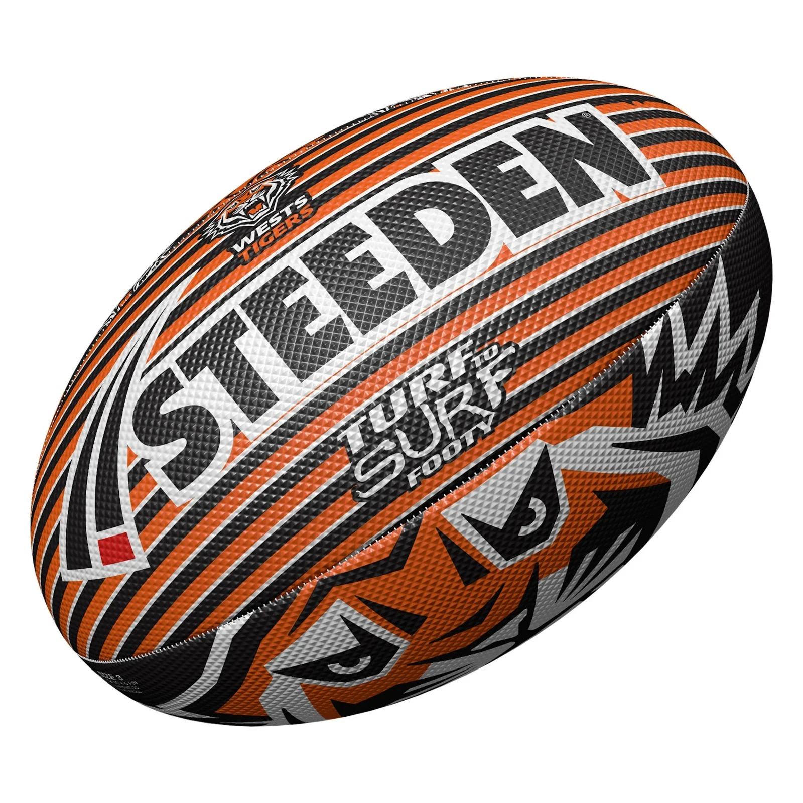 NRL Turf to Surf Ball  West Tigers  Football  Size 3 - Image 2