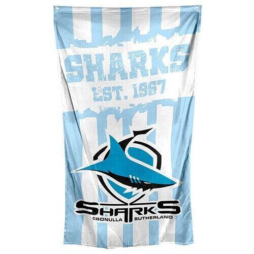 NRL Wall Flag Cape - Cronulla Sharks  - 150cm x 90cm - Steel Eyelets - Image 2