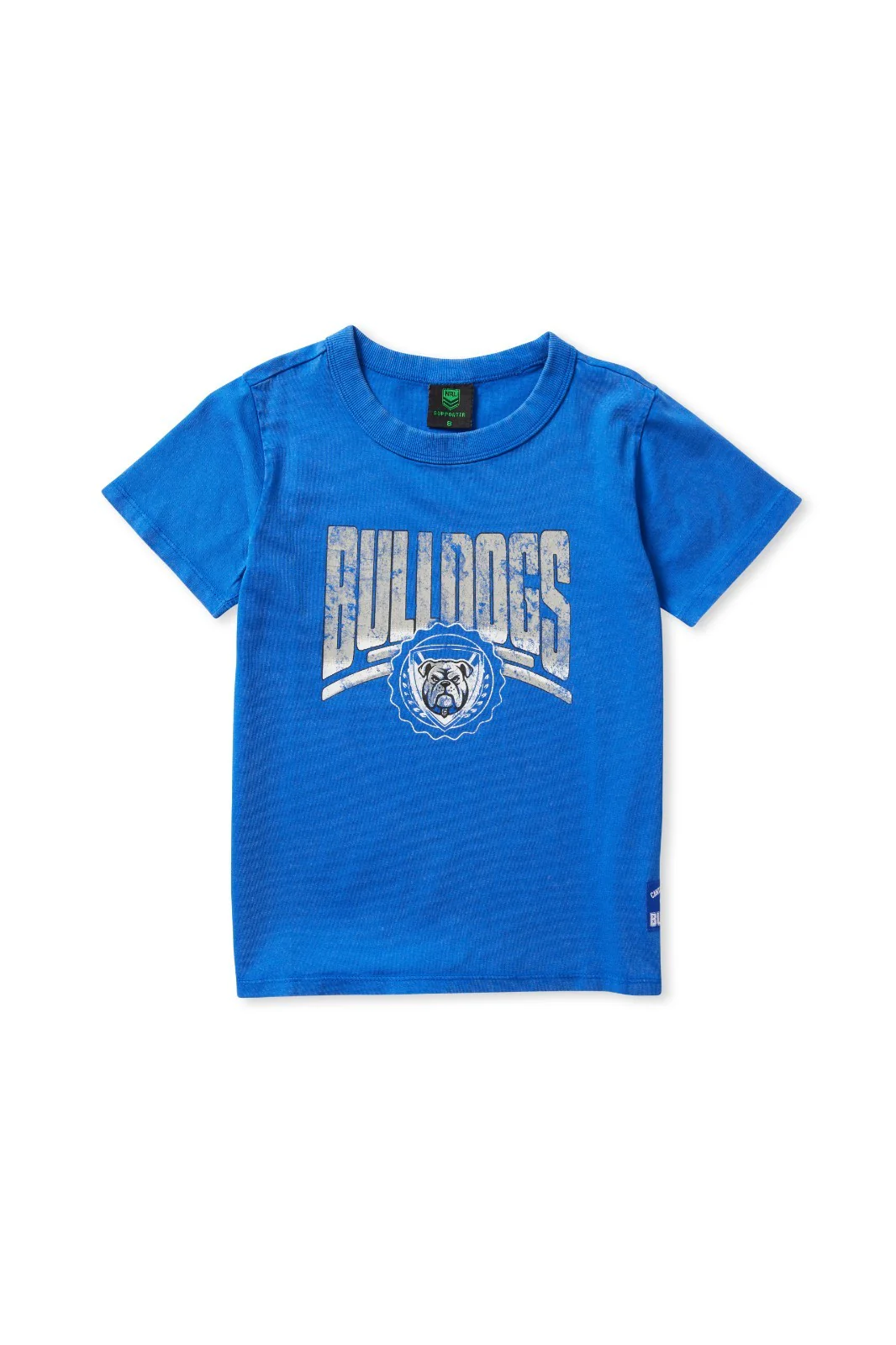 NRL Washed Club Tee Shirt - Canterbury Bulldogs - Youth - Kids - Cotton T-Shirt