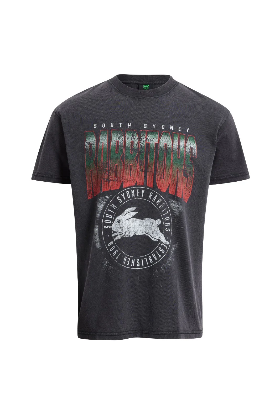 NRL Washed Tee - South Sydney Rabbitohs - Cotton Shirt - Adult - Mens