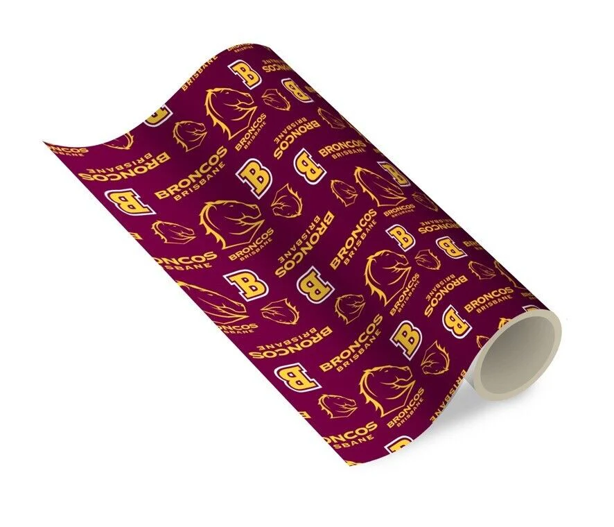 NRL Wrapping paper - Brisbane Broncos - New Design - Gift Wrap - 49cm X 69cm - Image 2