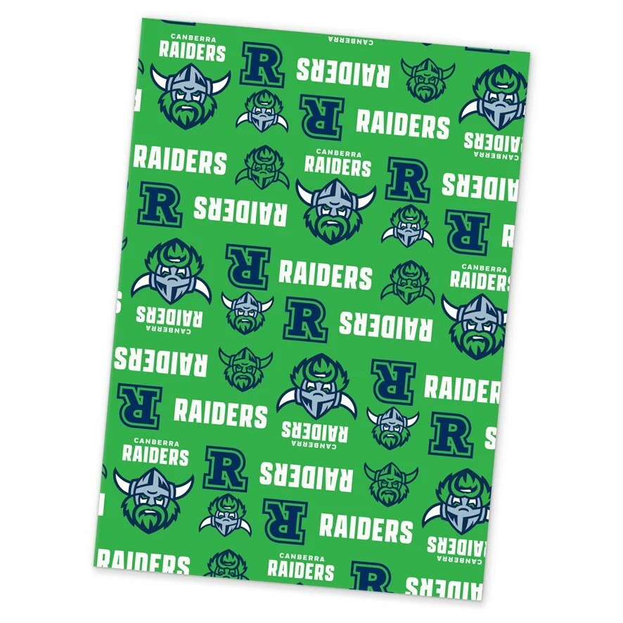 NRL Wrapping paper - Canberra Raiders - New Design - Gift Wrap - 49cm X 69cm
