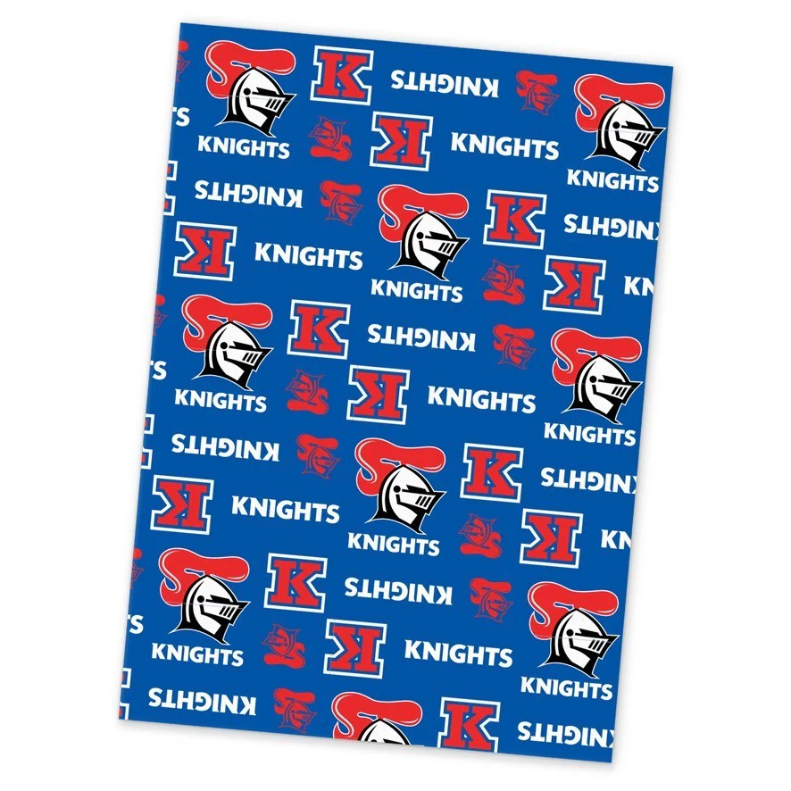 NRL Wrapping paper - Newcastle Knights - New Design - Gift Wrap - 49cm X 69cm
