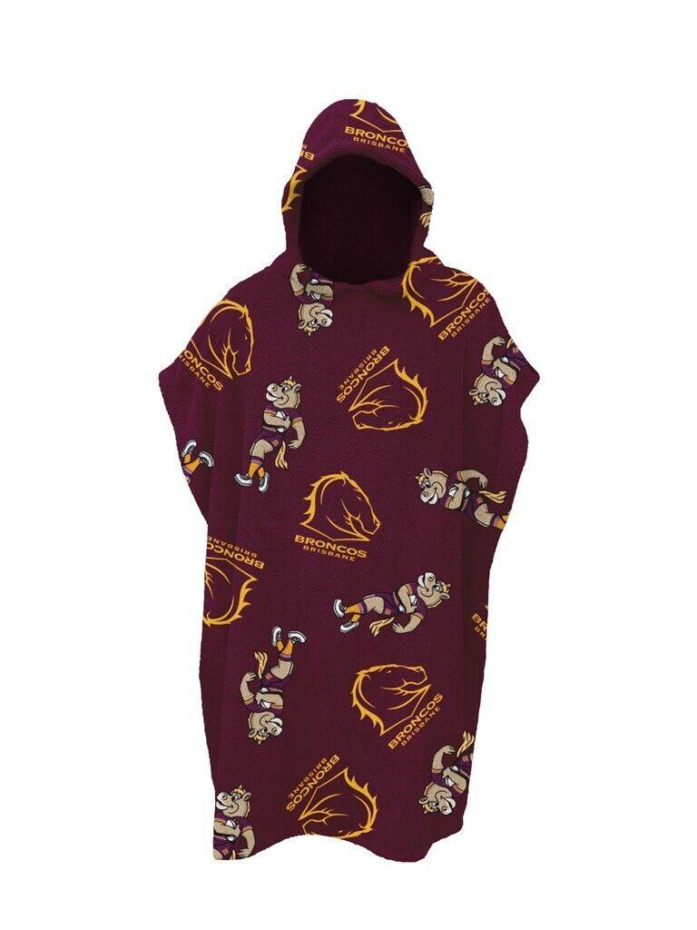 NRL Youth Hooded Towel - Brisbane Broncos - Kids - Beach Bath - OSFM - Image 2