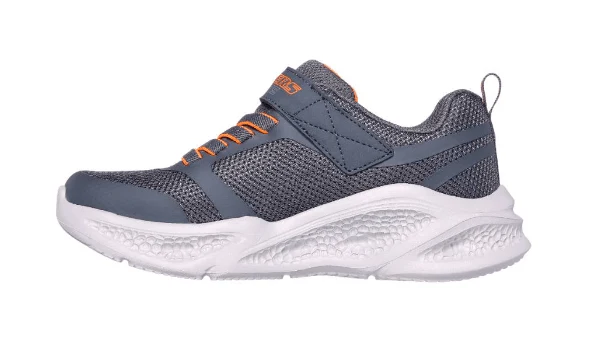 SKECHERS Meteor Lights Shoe - Charcoal/Orange - Kids - Image 3